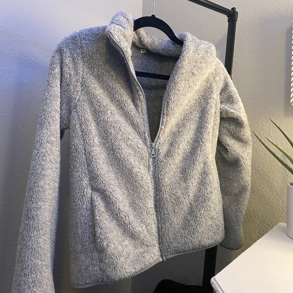 Grey fuzzy jacket